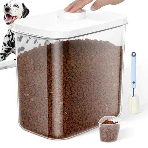 12 lbs Airtight Dog Cat Food Storage Container and Dog Treat Containers BPA (White Large (12L-1Pack))