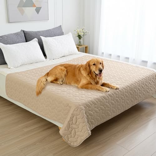 Pet Bed Cover Dog Bed Blanket for Sofa and Furniture Waterproof New Pattern Design (82x120 Inch (Pack of 1) / Beige)