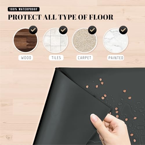 18x10 Waterproof Silicone Dog Food Mat (Black / 18" x 10")