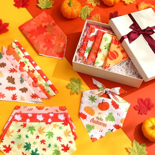 50 Pcs Thanksgiving Fall Dog Bandanas Bulk for Dogs Autumn Soft Bibs Adjustable Triangle Pet Bandana for Small Medium Large Costume (Leaves Pattern / 25.6 x 17.7 x 17.7 Inch)