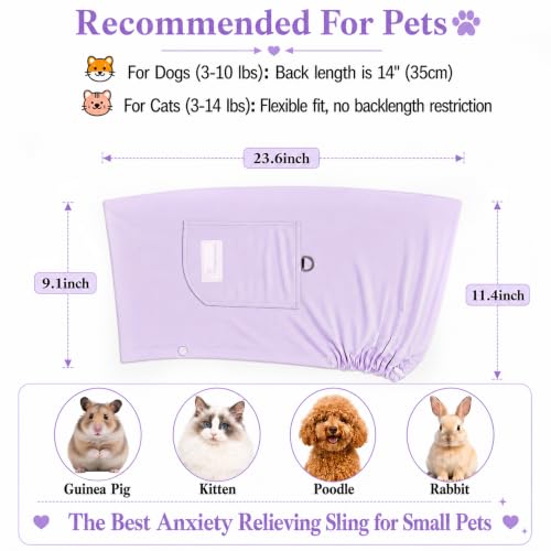 Ice Silk Dog Sling Carrier (Purple / Large)