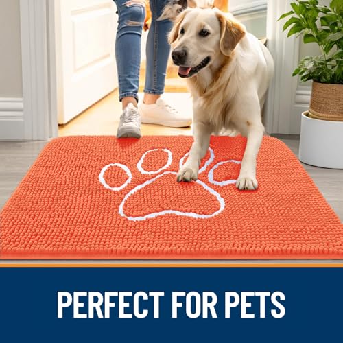 Dog Door Mat for Muddy Paws 30x20 (Coral / 30" X 20")