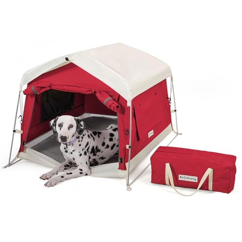 Tent House for Pets up to 100lb (Red / Large, 39.4''L x 31.5''W x 26.4''H)