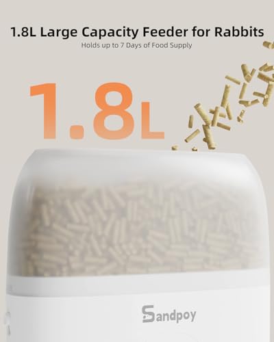 Hanging Automatic Rabbit Feeder with 1080P Camera for Cages
