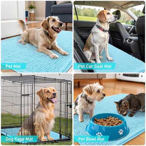 Dog Door Mat for Muddy Paws 24x16 (Blue / 24" X 16")