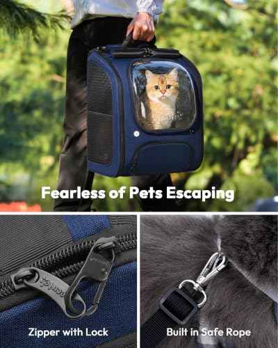 Cat Backpack Carrier (Blue / 12.6"L x 10.2"W x 16.5"H)
