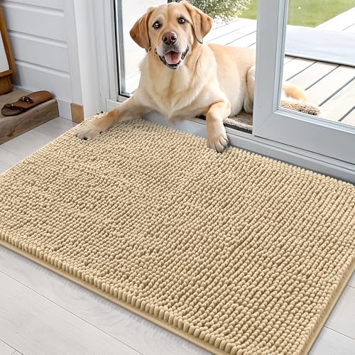 Dog Door Mat for Muddy Paws 35x24 (Beige / 35" X 24")