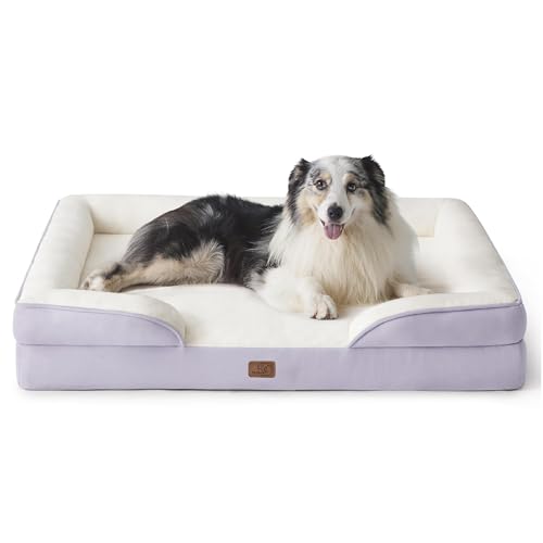 Orthopedic XL Dog Bed Extra Large Washable Original Design (Lavender / 42"l X 32"w X 6.5"th)