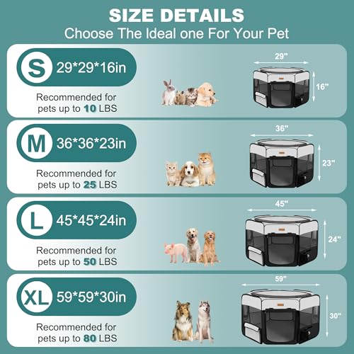 Portable Dog Playpen (Medium / Black)