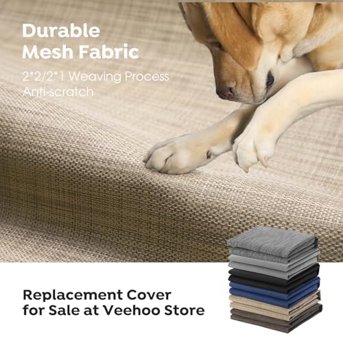 Outdoor Elevated Dog Bed Large Sized Dogs (45.0"L x 33.0"W x 7.0"Th / Beige Coffee)