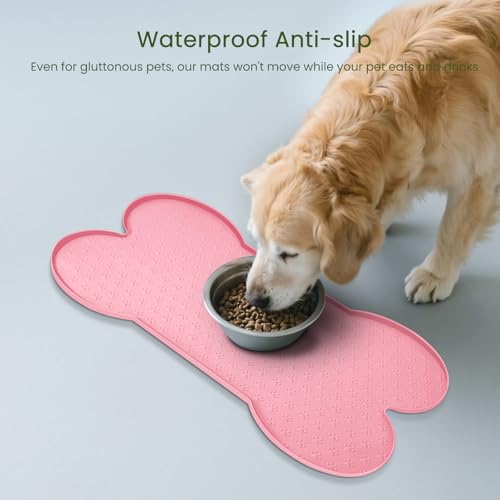Dog Food Mat Anti (19.4" x 9.8" / Pink)