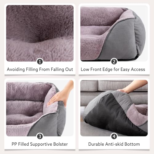 Dog Beds for Medium Dogs Washable (Dark Grey / L(30’’x 24’’x 9’’))