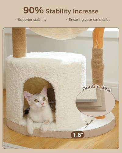Modern Cat Tree for Large Cats (40" / Cloud White)