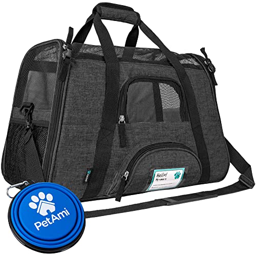 Airline Approved Pet Carrier Cats Small Dogs (Charcoal / 19.5"L x 10.2"W x 12.0"H)