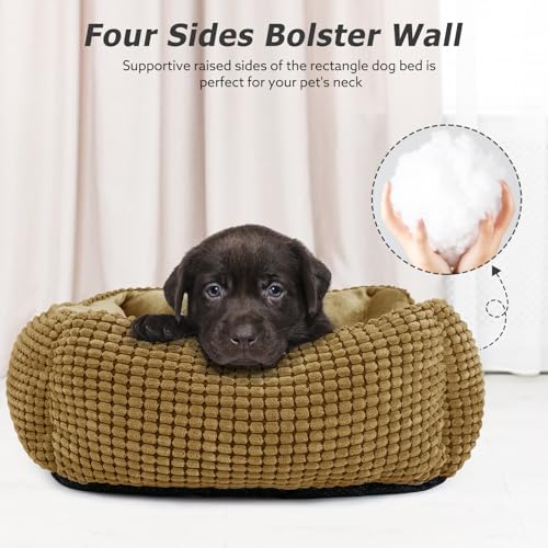 Large Dog Bed for Large Medium Small Dogs (Dark Brown / L(30’’x 24’’x 9’’))