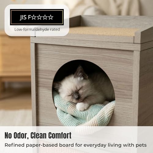 Meowdium Cat House for Indoor Cats (Greywood)