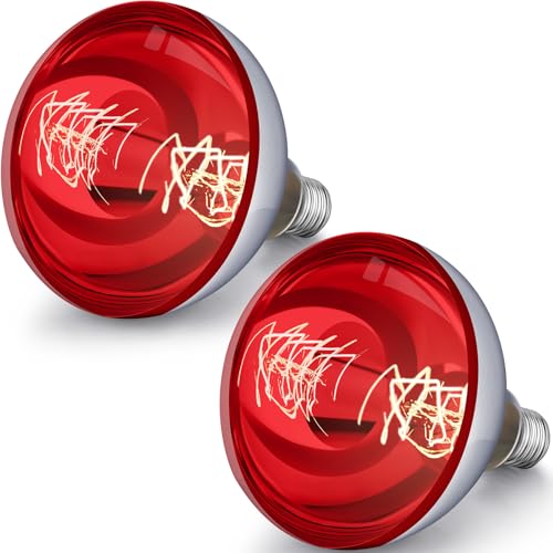 2 Pack Heat Lamp Bulbs 150 Watt (Red)