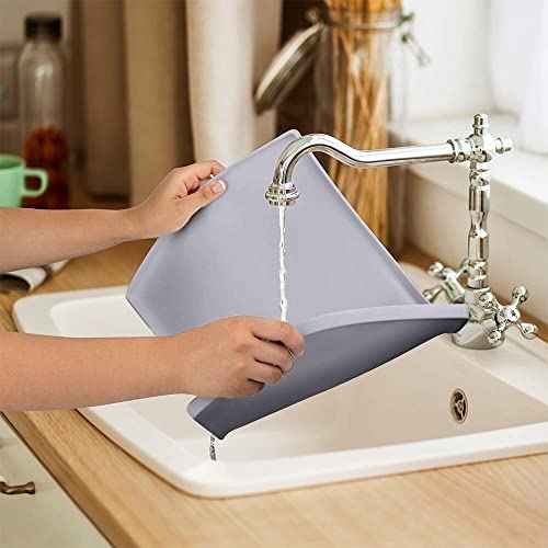 Cat Food Mat Small & Large Pet Food Mat (L: 24" x 14" / Gray)