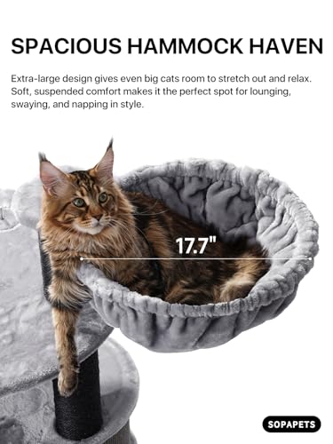 Cat Tree for Large Cats (Grey / 65'')