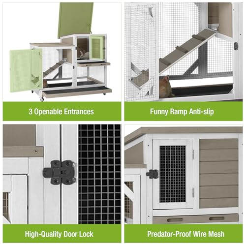 2 Story Rabbit Hutch with Chew