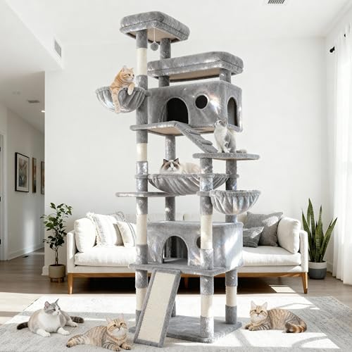 80 Inch Cat Tree (Light Grey)
