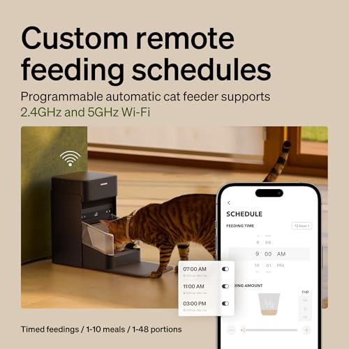 RFID Cat Feeders for 2 Cats (Black / 3L*2 Packs)