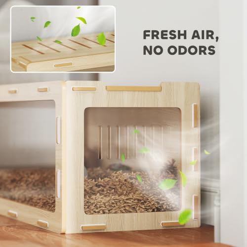 Hamster Cage Easy View Acrylic Panels for Rat 39" x 20" x 18.5" Oak
