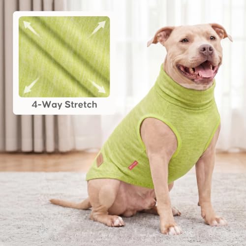 2Pack Dog Sweater for Large Dogs Soft Pet Coats Fleece Sweatshirt (XX-Large (32-55lbs) / 4# Stripe+Green)
