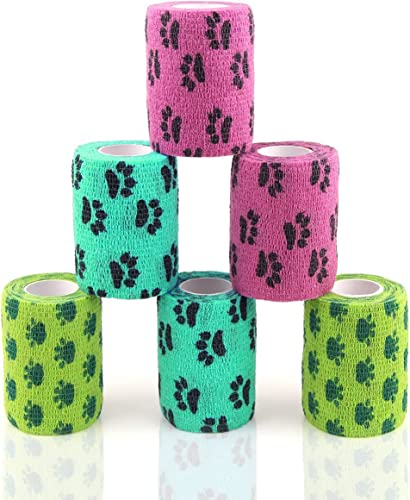 Vet Wrap Cohesive Bandages Bulk Self Adhesive Bandage Wrap Self Adherent Wrap Non (3 Inch Print Claw)