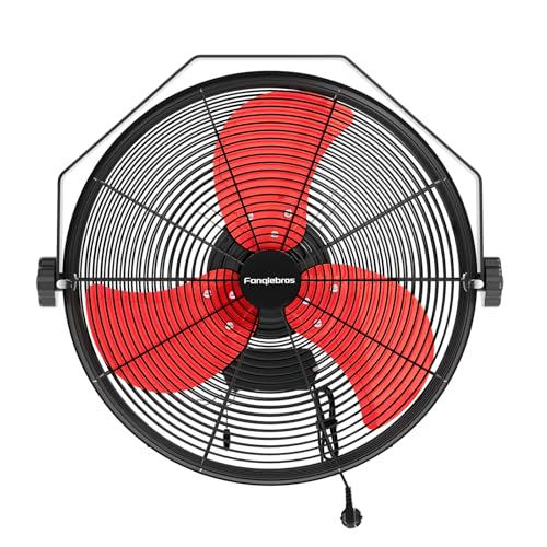 18 Inch High Velocity Wall Mounted Fan (Red / 18 IN)