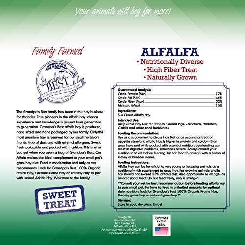 Alfalfa Hay 5 lbs (5 Pound (Pack of 1))