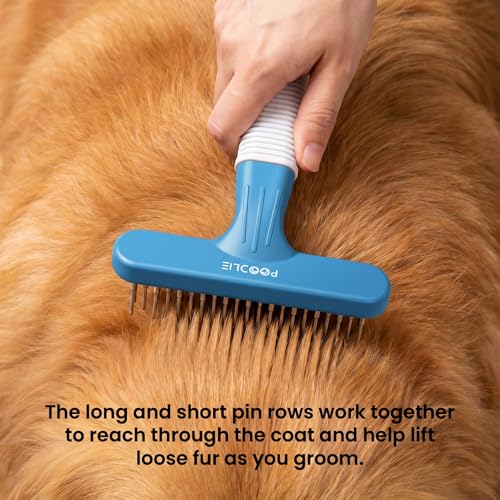 Poodle Pet Dog Grooming Rake (Blue / Shedding Comb)