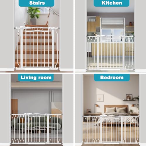 Extra Wide Baby Gate for Doorways 29.9" (White / 29.9"-53.1")
