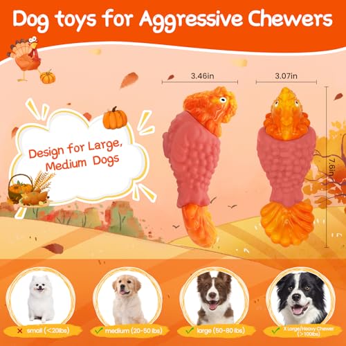 Tough Dog Toys for Aggressive Chewers (Orange / Medium)