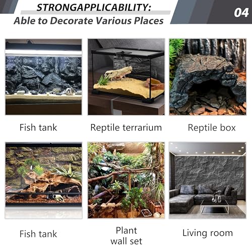 23.6x17.7in Rock Terrarium Background (Paleyellow-23.6"* 11.8"（1pcs）)