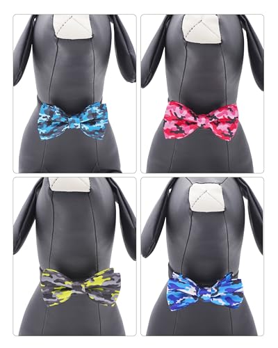 10 Pack Camo Dog Bowties for Large Dogs Sliding on Collar (M/L)