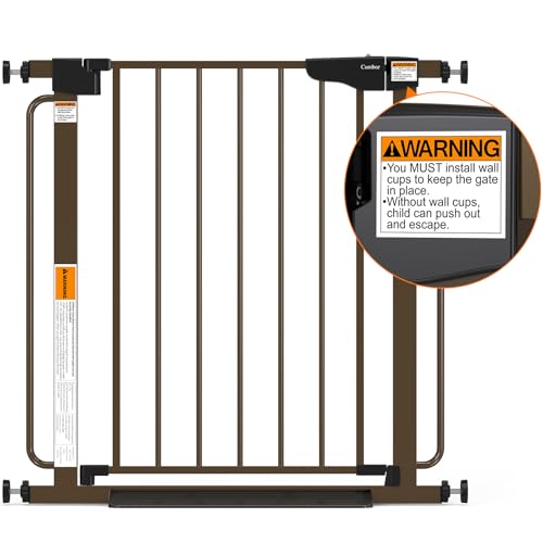 30.4 56.8" Extra Wide Baby Gate (Brown / 30.4"-56.8" W x 30.5" H)