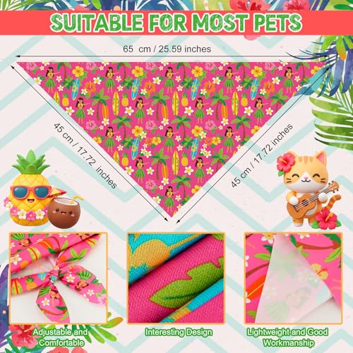 50 Pcs Summer Bandanas Bulk for Dogs Kerchief Bibs Scarves with Beach (Summer / 25.6 x 17.7 x 17.7 Inch)