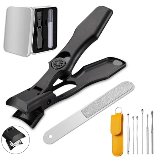 German Nail Clippers Set for Men & Women and Seniors (Large Black)