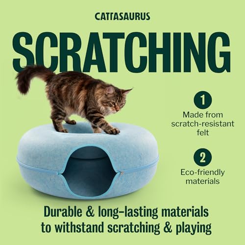 Peekaboo Cat Cave Donut for Multiple & Large Cats up to 30 (Blue / Jumbo)