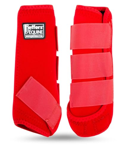 Equine Protective Horse Boots 1 Pair Red (Red / Medium)