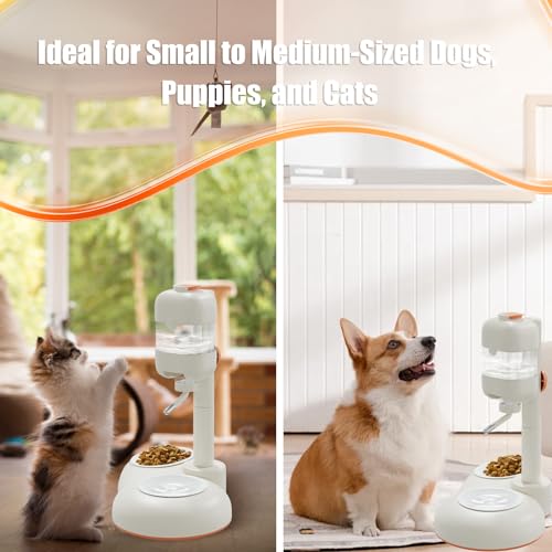 Pet Bowls with Weaning Bottles (White)