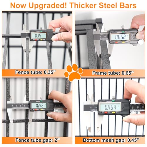 Taller 43" Two Tiers Dog Crate Cage Kennel with Divider (43"L - 2 Tiers - 4 Pack)