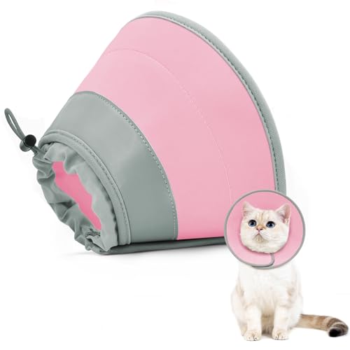Cat Cone Collar Soft to Stop Licking (Solid Pink / L)