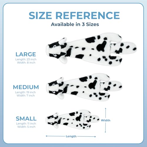 2-in-1 Stuffless Squeaky Dog Toy - Cow, Monkey, Small (Multicolor/Monkey & Cow / Small)