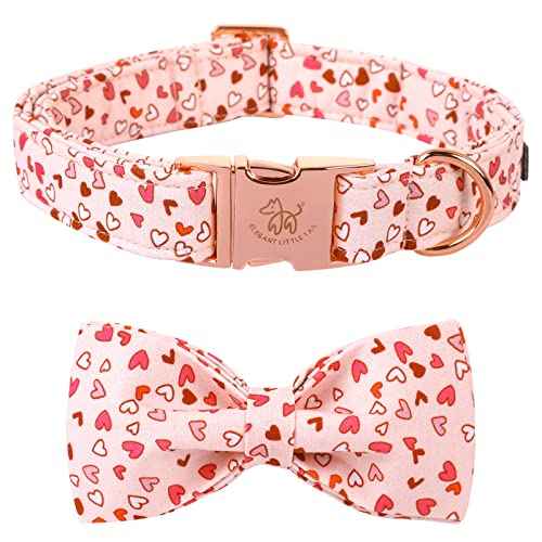 Valentine's Dog Collar with Bow (Pink Heart / X-Large (Pack of 1))