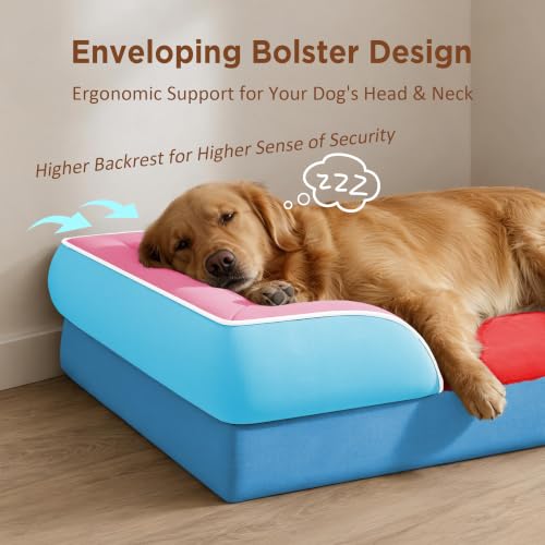 Orthopedic Dog Bed for Extra Large Dogs with Bolster (45.0"L x 35.0"W x 8.5"Th / Atlanta)