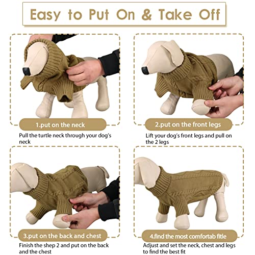 Small Dog Sweater for Small Dogs Boy (X-Small / Light Brown)