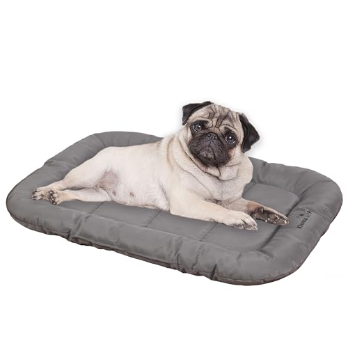 Durable Dog Bed Tough and Tear Proof Dog Crate Bed with Heavy (Gray / S(23"x18"x3"))