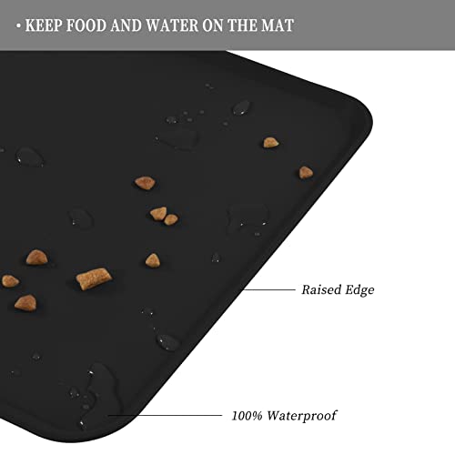 Silicone Pet Feeding Mat (Charcoal / 32" x 24")